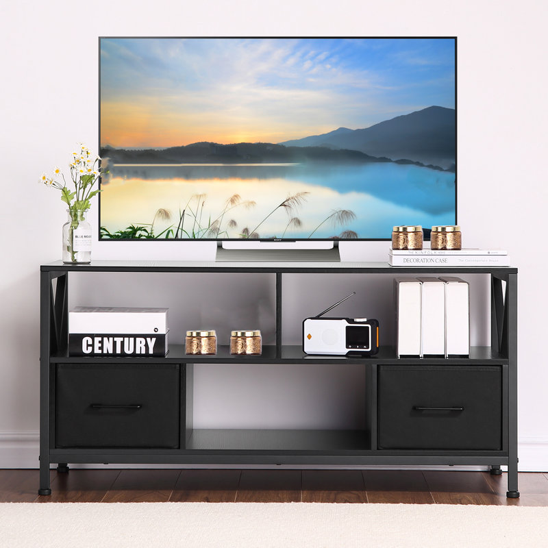 Gracie Oaks Fabric Drawn Iron Wood Tv Wayfair Canada